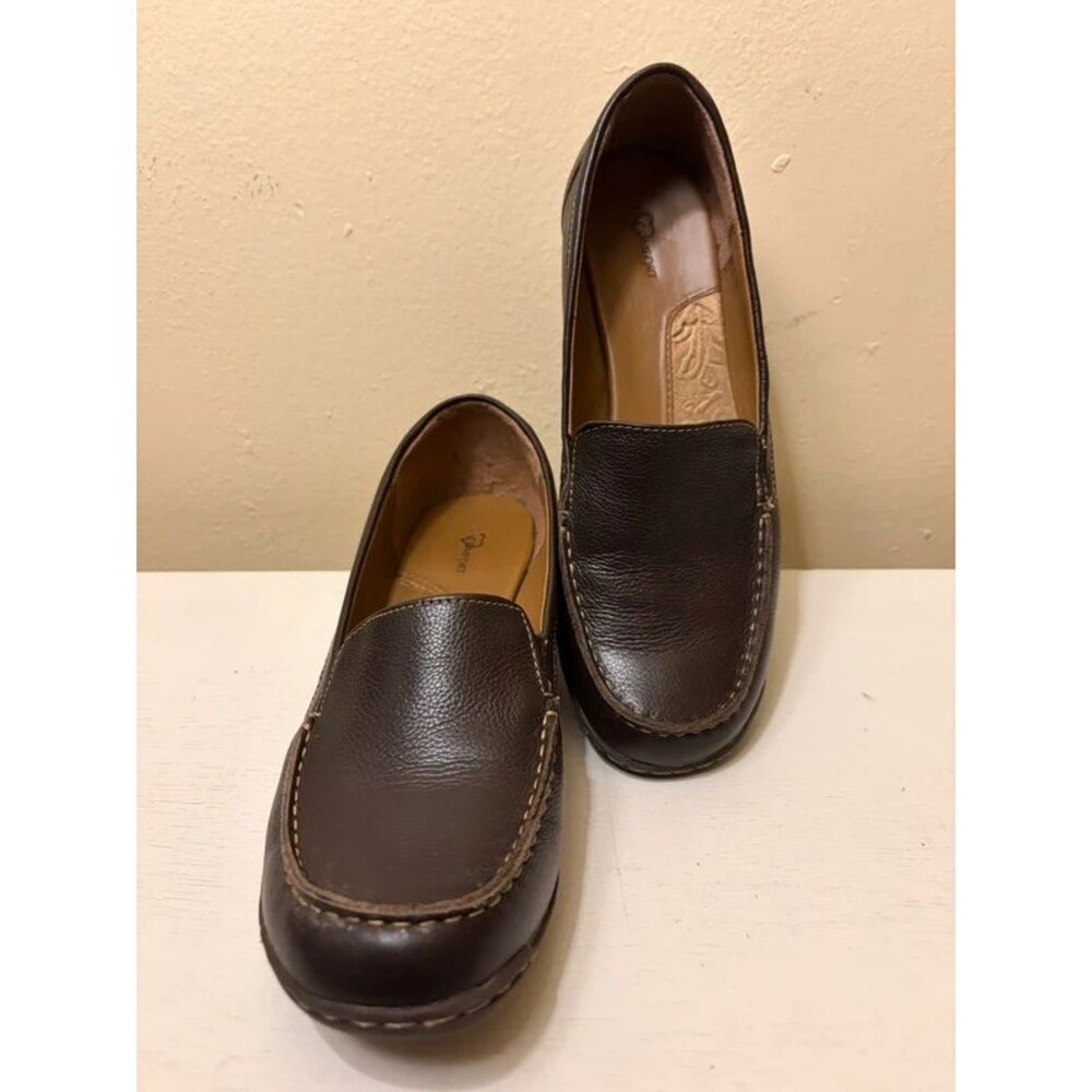I Love Comfort Dark Brown Leather Slip-On Loafers Comfort Shoes Size 8.5